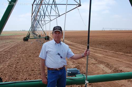 Jim Bordovsky, senior research scientist and agricultural engineer with AgriLife Research at Halfway, says irrigation efficiency for cotton has increased but there are more opportunities for water savings. 